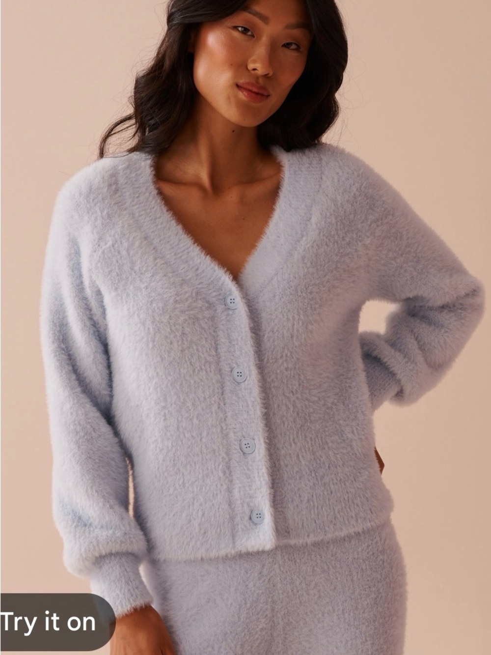 Ssco Lavender Fuzzy Cardigan and Tank Duo